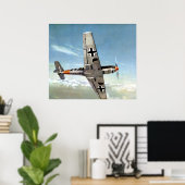 WWII German ME-109 in flight. Poster (Thuiskantoor)