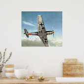 WWII German ME-109 in flight. Poster (Keuken)