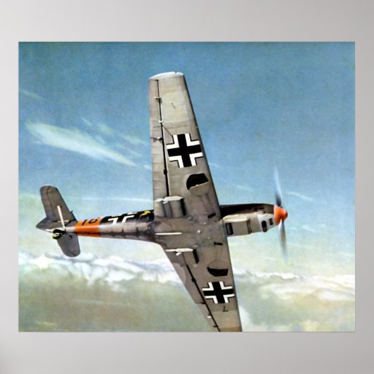 WWII German ME-109 in flight. Poster (Voorkant)