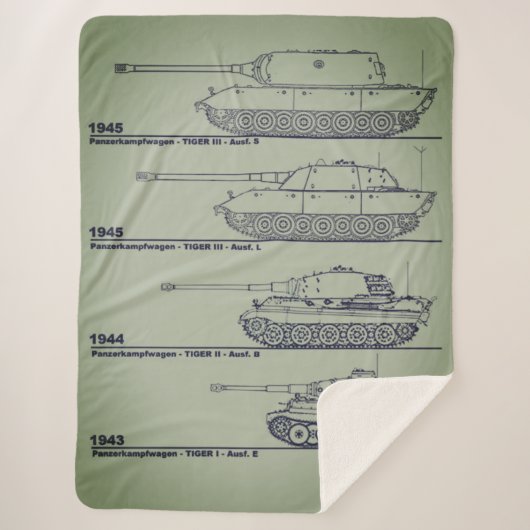 WWII GERMAN TANKS SHERPA DEKEN (Voorkant)