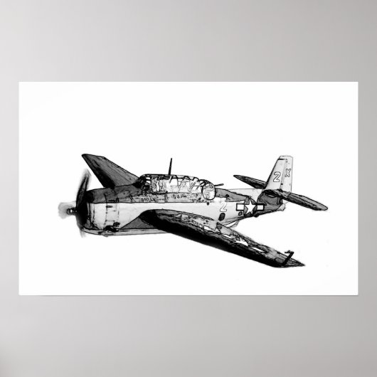 WWII-gevechtsvliegtuig Poster (Voorkant)