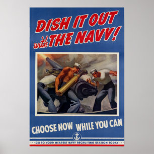 WWII gooi het weg met de marine Poster