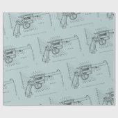 WWII Handgeweer 45 kaliber revolver schematisch Cadeaupapier (Vlak)