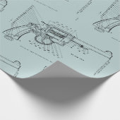 WWII Handgeweer 45 kaliber revolver schematisch Cadeaupapier (Hoek)