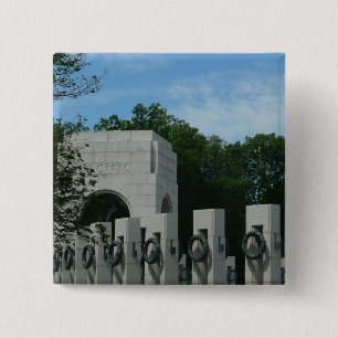 WWII-herdenkingskransen II in Washington DC Vierkante Button 5,1 Cm