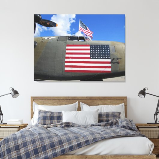 WWII-herdenkingsvliegtuig Canvas Afdruk (Insitu (Slaapkamer))