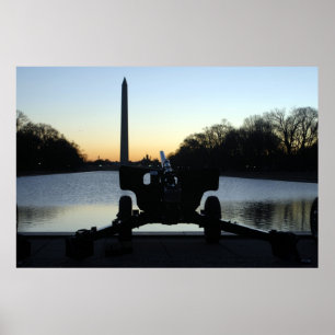 WWII Howitzer Silhouette Poster