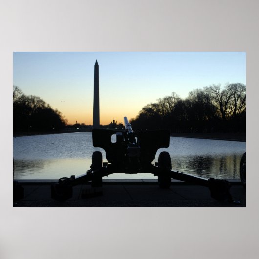 WWII Howitzer Silhouette Poster (Voorkant)