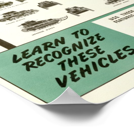 WWII Identificeer lichte tanks en zelfaangedreven  Poster (Hoek)