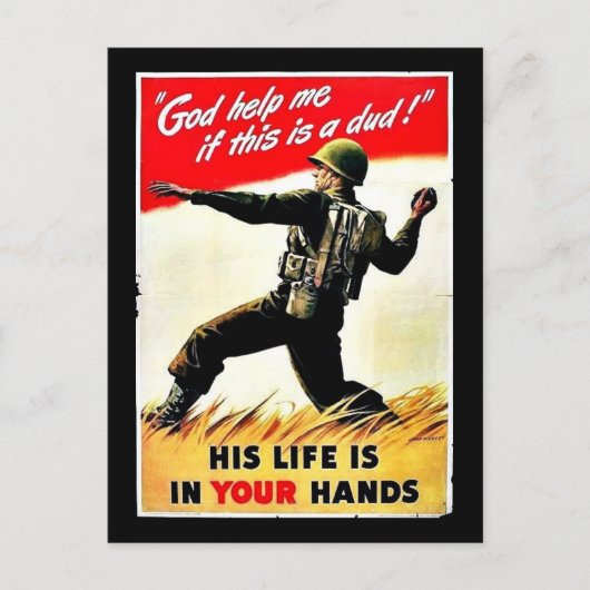 Wwii in je handen briefkaart (Voorkant)