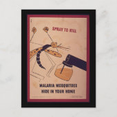 WWII Kill Malaria Mosquitoes Briefkaart (Voorkant)