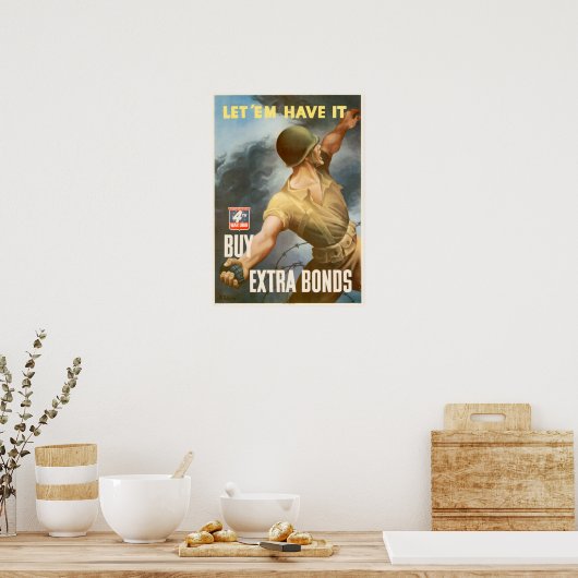 WWII Kopen oorlogsobligaties Poster (Keuken)
