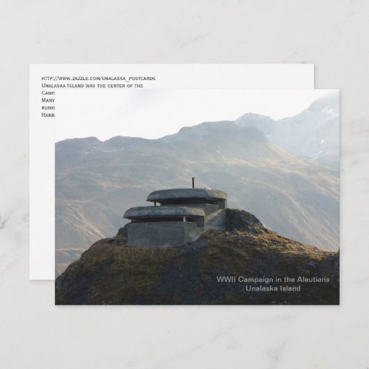 WWII Lookout Bunker op Unalaska Island Briefkaart (Voorkant / Achterkant)