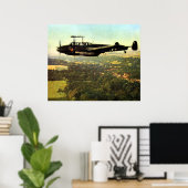 WWII Low Flying German Bf-110 Poster (Thuiskantoor)