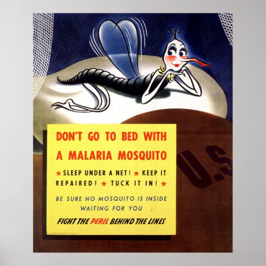 WWII Malaria Mosquito Poster (Voorkant)