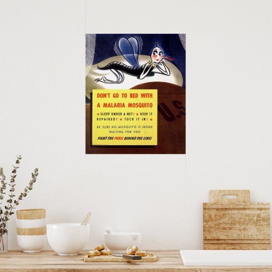 WWII Malaria Mosquito Poster (Keuken)