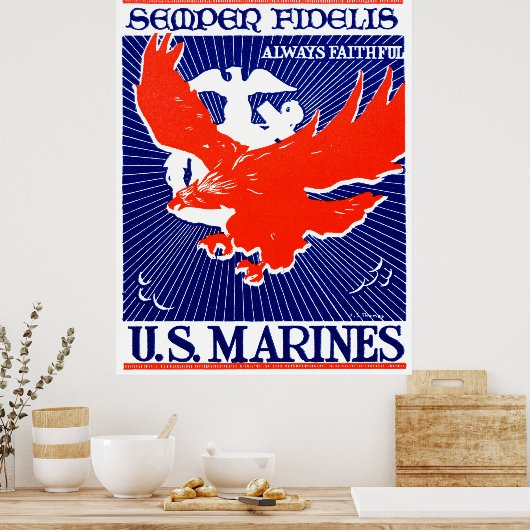 WWII Marine Corps Poster (Keuken)