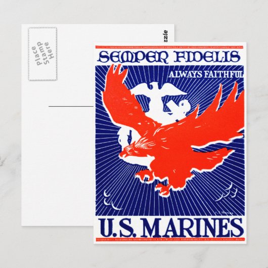 WWII Marine Corps Poster Briefkaart (Voorkant / Achterkant)