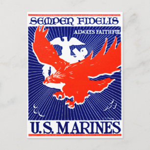 WWII Marine Corps Poster Briefkaart