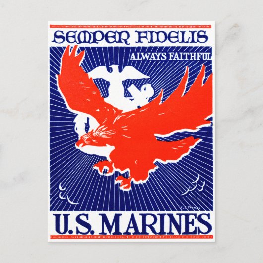 WWII Marine Corps Poster Briefkaart (Voorkant)