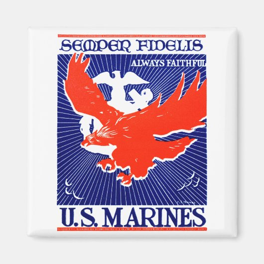 WWII Marine Corps Poster Magneet (Voorkant)