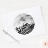 WWII Marines op Iwo Jima Beachhead Ronde Sticker (Envelop)