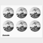 WWII Marines op Iwo Jima Beachhead Ronde Sticker (Vel)