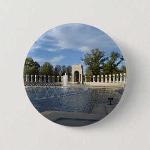 WWII Memorial Fountain. Atlantische zijde Ronde Button 5,7 Cm