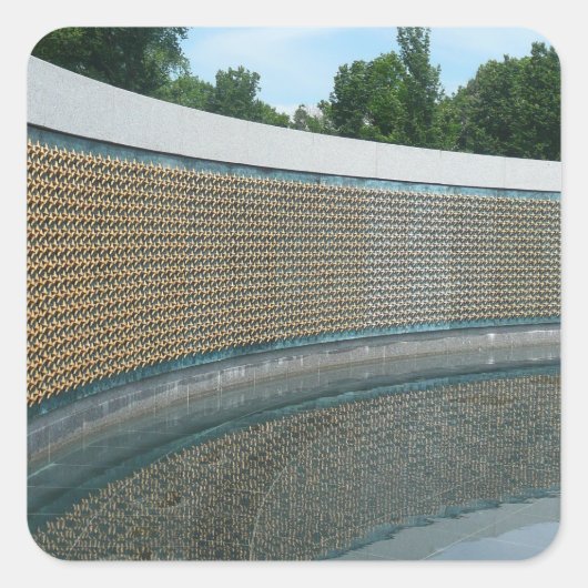 WWII Memorial Freedom Wall in Washington DC Vierkante Sticker (Voorkant)
