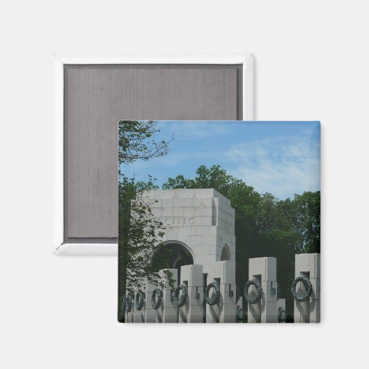 WWII Memorial Wreaten II in Washington DC Magneet (Voorkant / Achterkant)