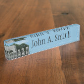 WWII Memorial Wreaten II in Washington DC Naambordje (Zijkant)