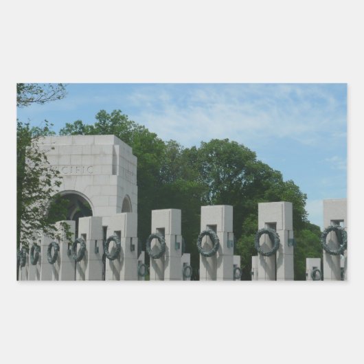 WWII Memorial Wreaten II in Washington DC Rechthoekige Sticker (Voorkant)