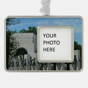 WWII Memorial Wreaten II in Washington DC Verzilverd Omlijst Ornament