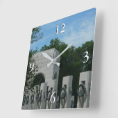 WWII Memorial Wreaten II in Washington DC Vierkante Klok (Hoek)