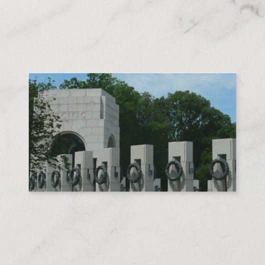 WWII Memorial Wreaten II in Washington DC Visitekaartje (Achterkant)