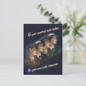 WWII Militair Poster voor rekrutering — Vrouwen Briefkaart (Staand voorkant)