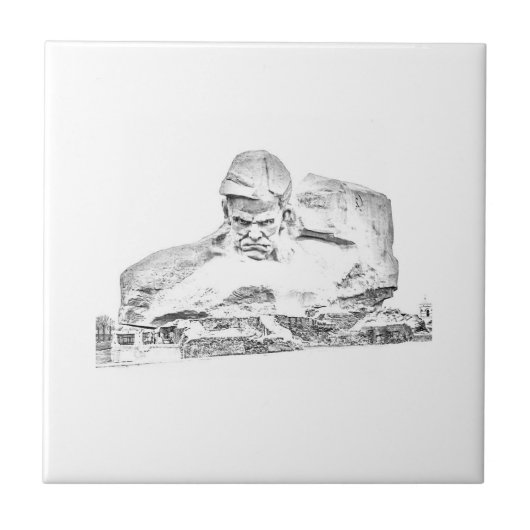 WWII Monument Fortress Architecture-schets Tegeltje (Voorkant)
