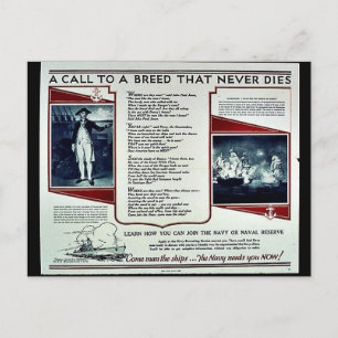 Wwii Navy Recruit2 Briefkaart