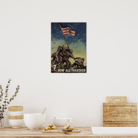 WWII nu allen samen Poster (Keuken)