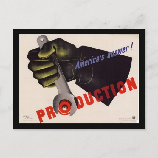 WWII Oude Poster Briefkaart (Voorkant)