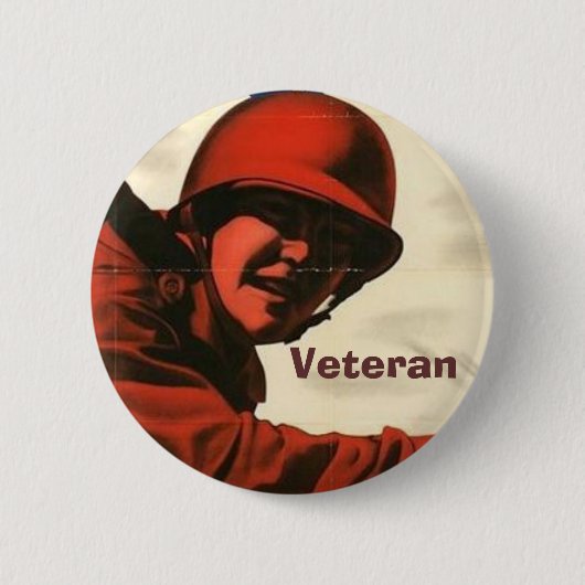 WWII Oude Poster Knop Ronde Button 5,7 Cm (Voorkant)