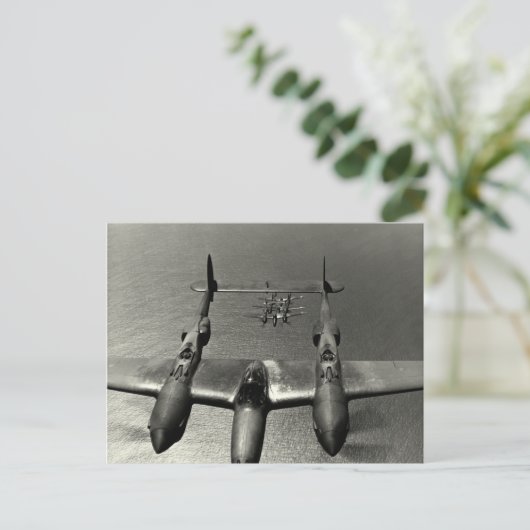 WWII P-38 Lightnings Briefkaart (Staand voorkant)