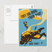 WWII  Paratrooper Briefkaart (Voorkant / Achterkant)