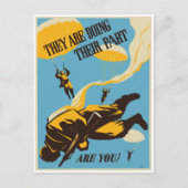 WWII  Paratrooper Briefkaart (Voorkant)