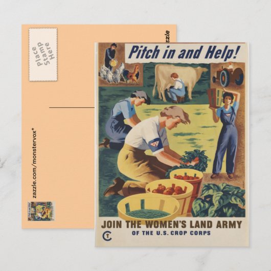 WWII Patriottisch Poster Post Card Briefkaart (Voorkant / Achterkant)