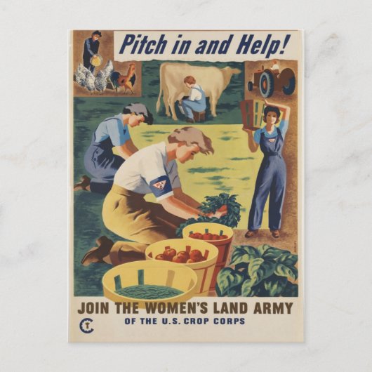 WWII Patriottisch Poster Post Card Briefkaart (Voorkant)