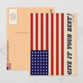 WWII Patriottisch Poster Post Card Briefkaart (Voorkant / Achterkant)