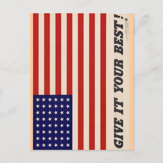 WWII Patriottisch Poster Post Card Briefkaart (Voorkant)