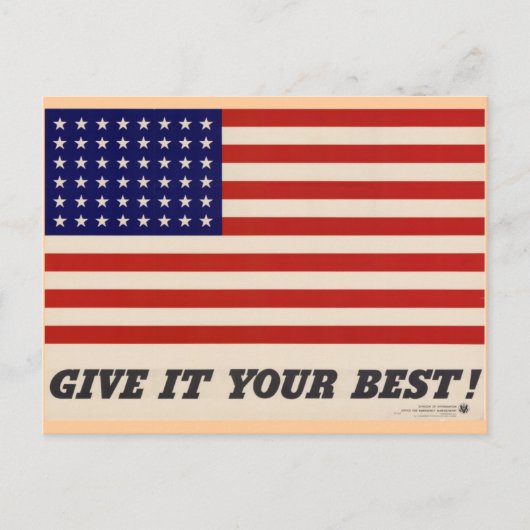 WWII Patriottisch Poster Post Card Briefkaart (Voorkant)