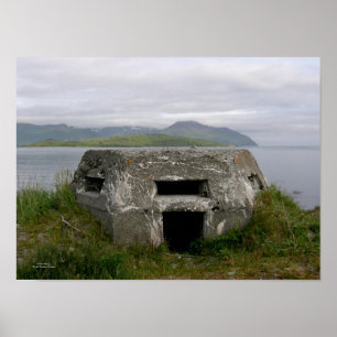 WWII Pillbox in de Nederlandse haven, Alaska Poster